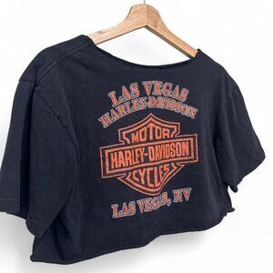 Vintage Harley Davidson Las Vegas Cropped Tee M/L Grunge Biker